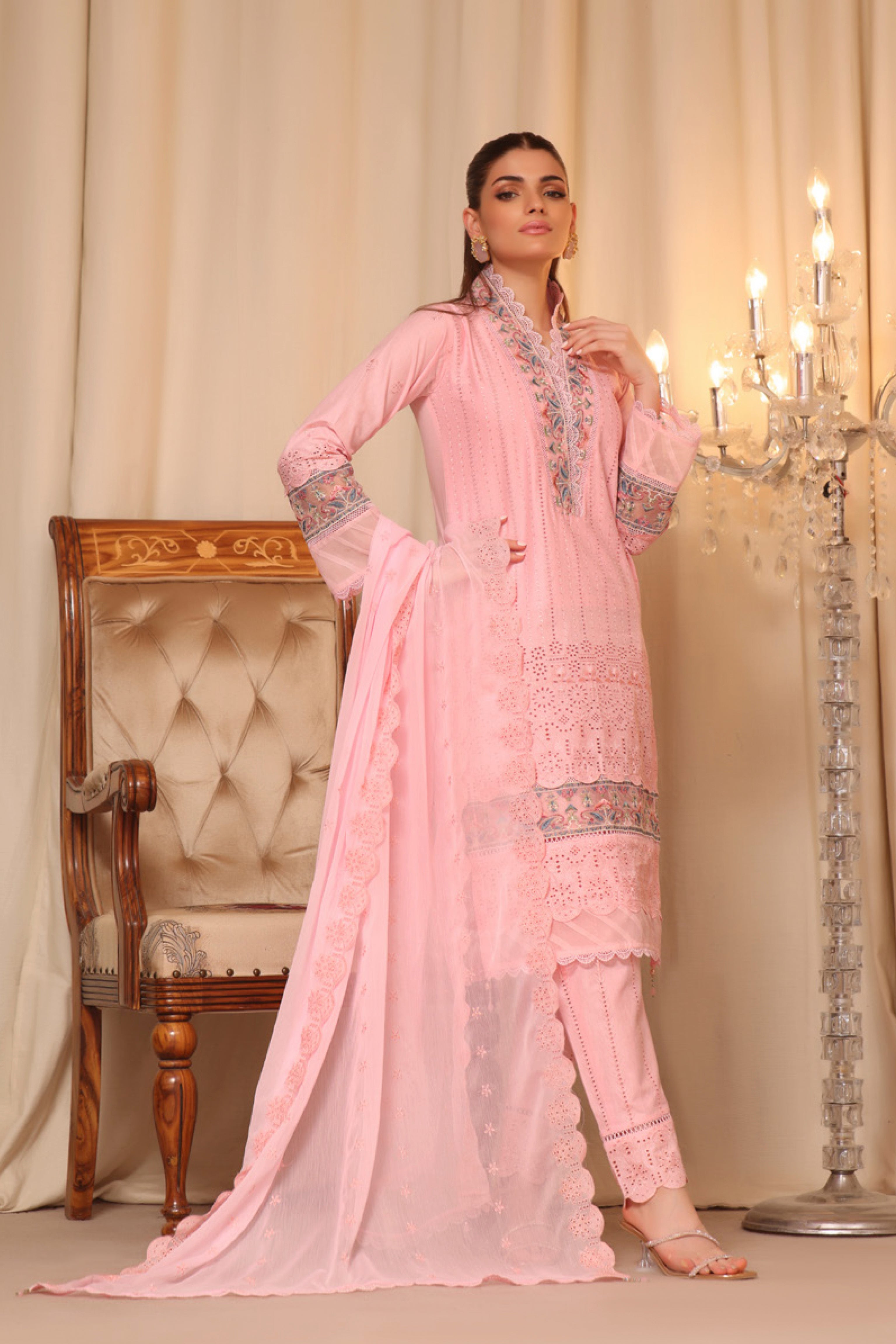 Serenade Pink Chikankari