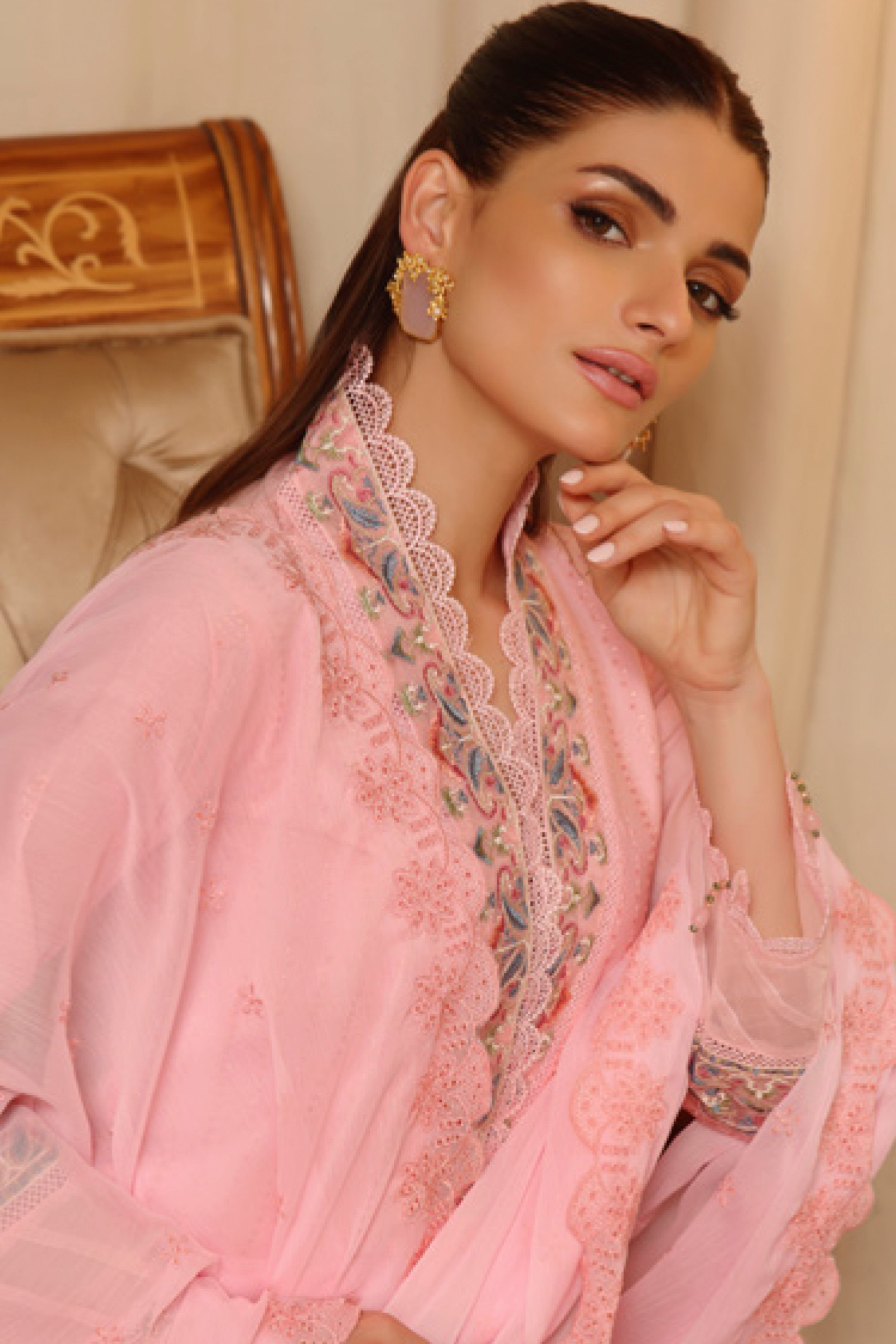 Serenade Pink Chikankari